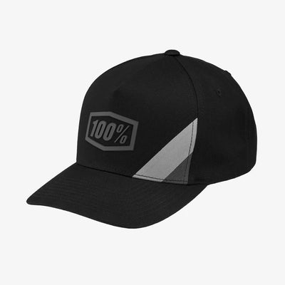 100% Cornerstone Snapback Hat-Black/Grey