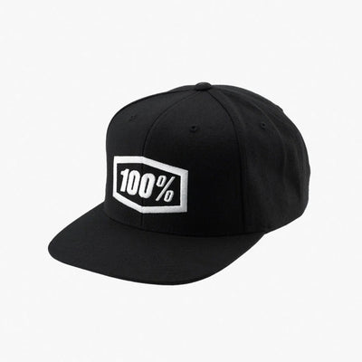 100% Icon Snapback Hat-Black