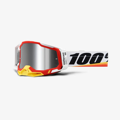 100% Racecraft2 Goggles-Ashram Red-Mirror Silver Flash Lens