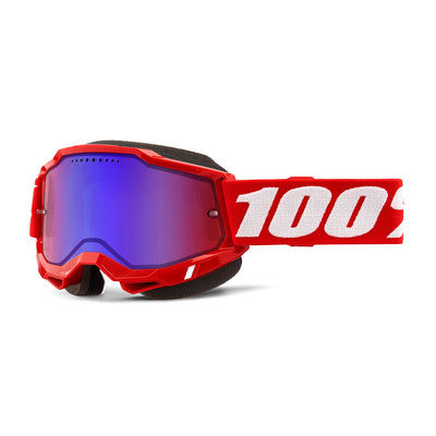 100% Accuri 2 Goggles-Red-Mirror Red/Blue Lens