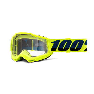 100% Accuri 2 Youth Goggles-Fluorescent Yellow-Clear Lens