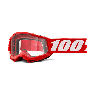 100% Accuri 2 Youth Goggles-Red-Clear Lens