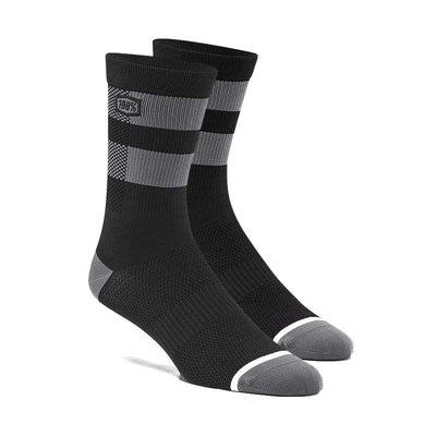 100% Flow Socks-Black/Grey