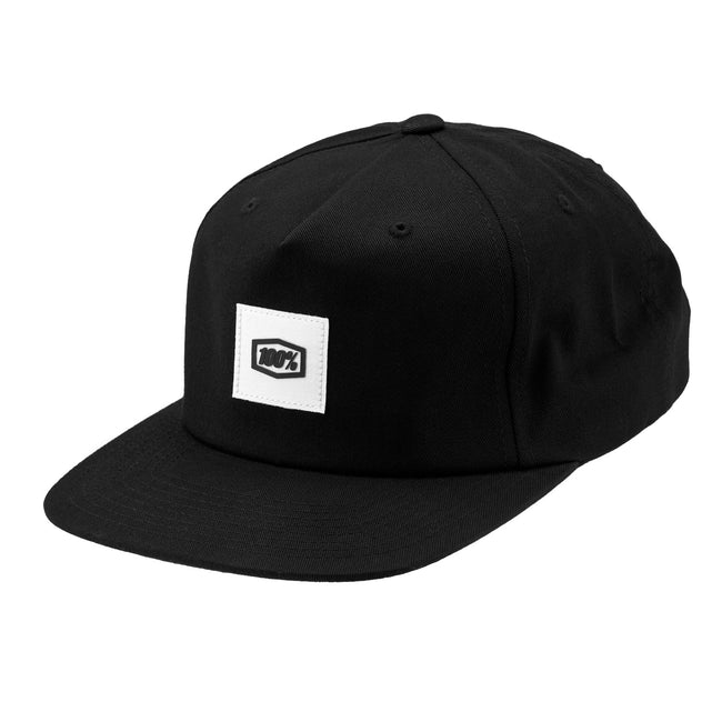 100% Lincoln Snapback Hat-Black - 1