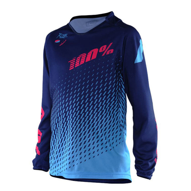 100% R-Core Downhill Youth BMX Race Jersey-Supra Blue - 1
