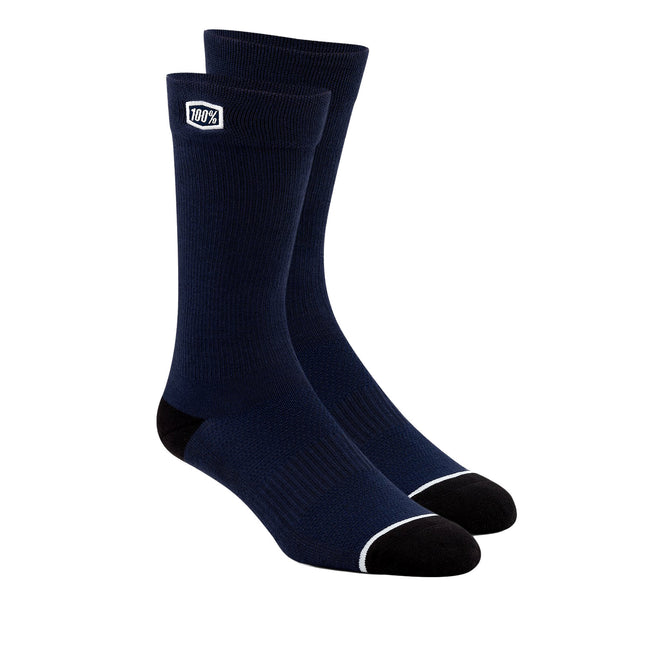 100% Solid Socks-Navy - 1