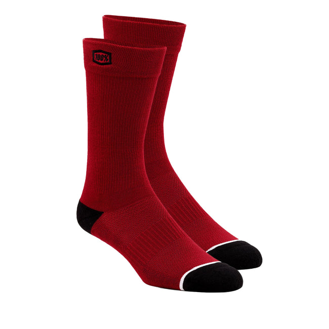 100% Solid Socks-Red - 1
