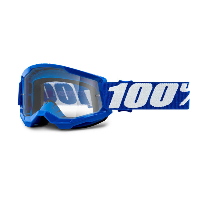 100% Strata2 Youth Goggles-Blue-Clear Lens - 1