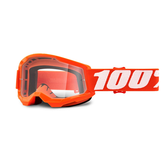100% Strata2 Youth Goggles-Orange-Clear Lens - 1