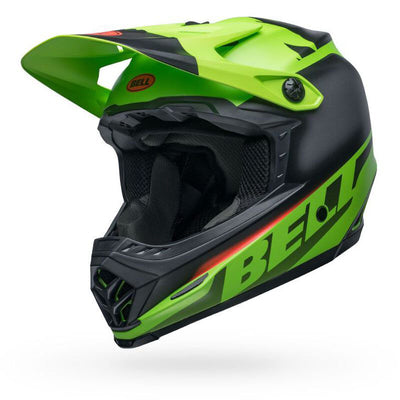 Bell Full-9 Fusion MIPS BMX Race Helmet-Matte Green/Black/Crimson