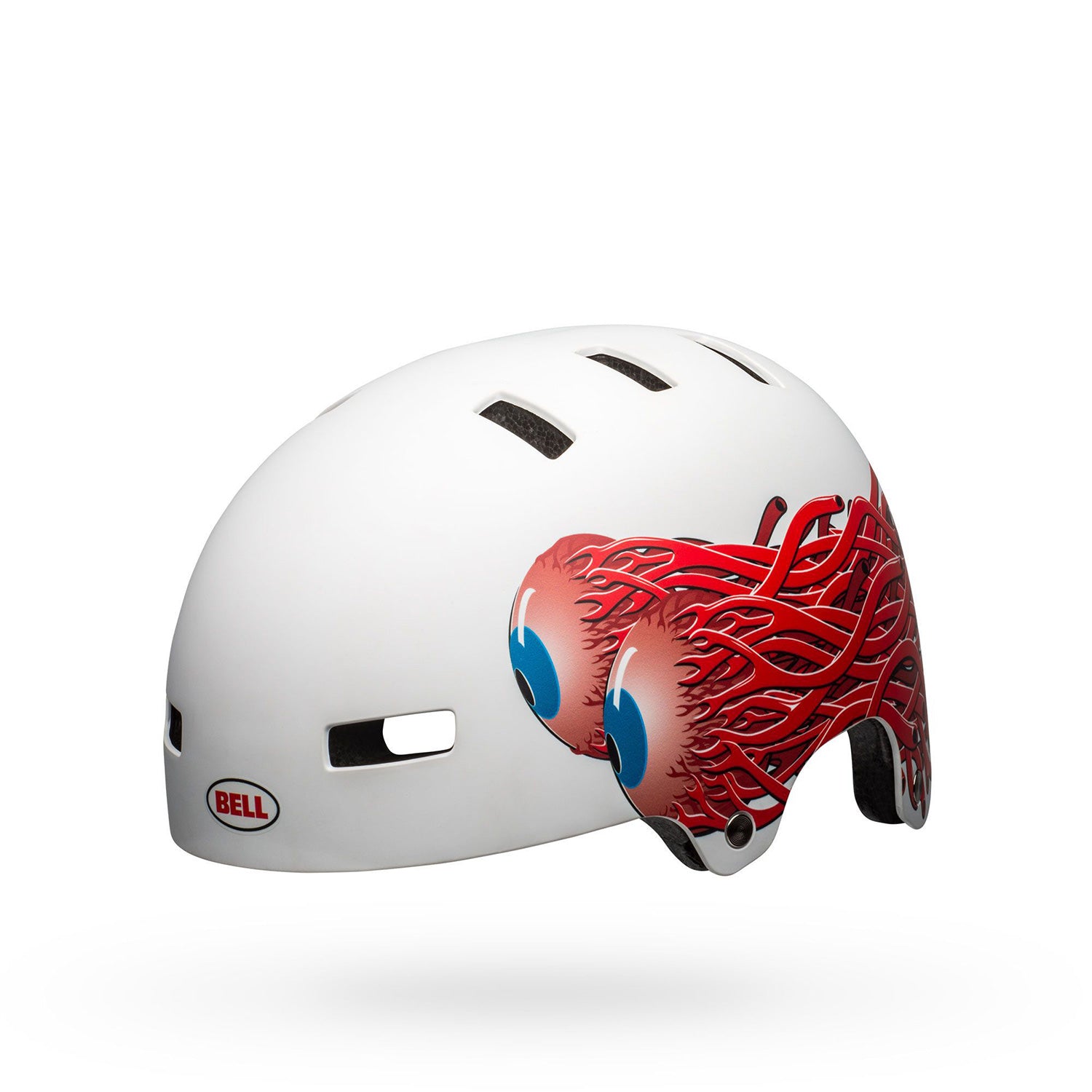 bell local graphics bike helmet Bell Local Helmet-Eyes Matte White