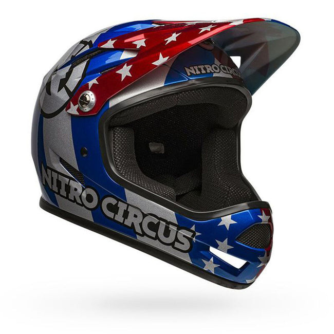 Bell Sanction Helmet-Nitro Circus-Gloss Silver/Blue/Red – J&R Bicycles, Inc Bell Sanction Helmet-Nitro Circus-Gloss Silver/Blue/Red – J&R Bicycles, Inc
