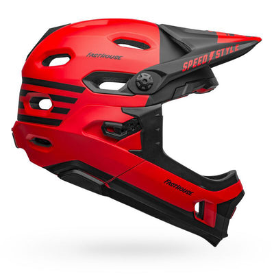 Bell Super DH Spherical BMX Race Helmet-Fasthouse Matte Red/Black