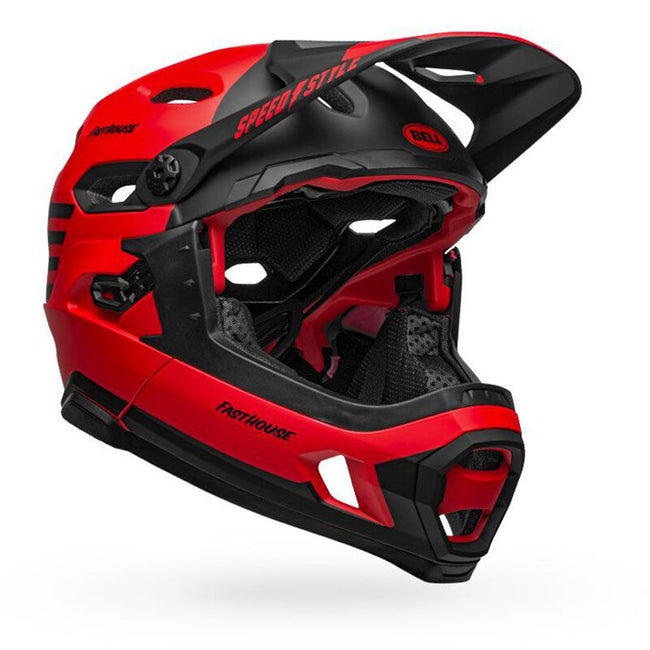 Bell Super DH Spherical BMX Race Helmet-Fasthouse Matte Red/Black - 11