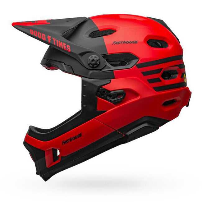 Bell Super DH Spherical BMX Race Helmet-Fasthouse Matte Red/Black - 3