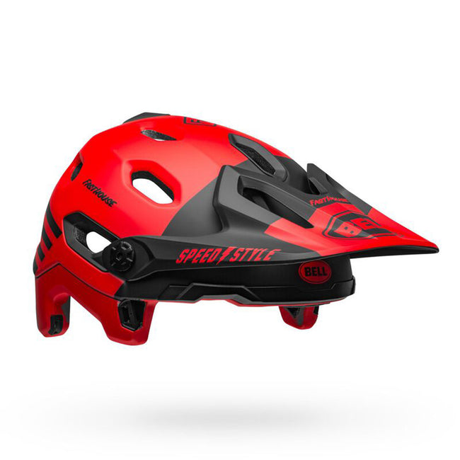 Bell Super DH Spherical BMX Race Helmet-Fasthouse Matte Red/Black - 7