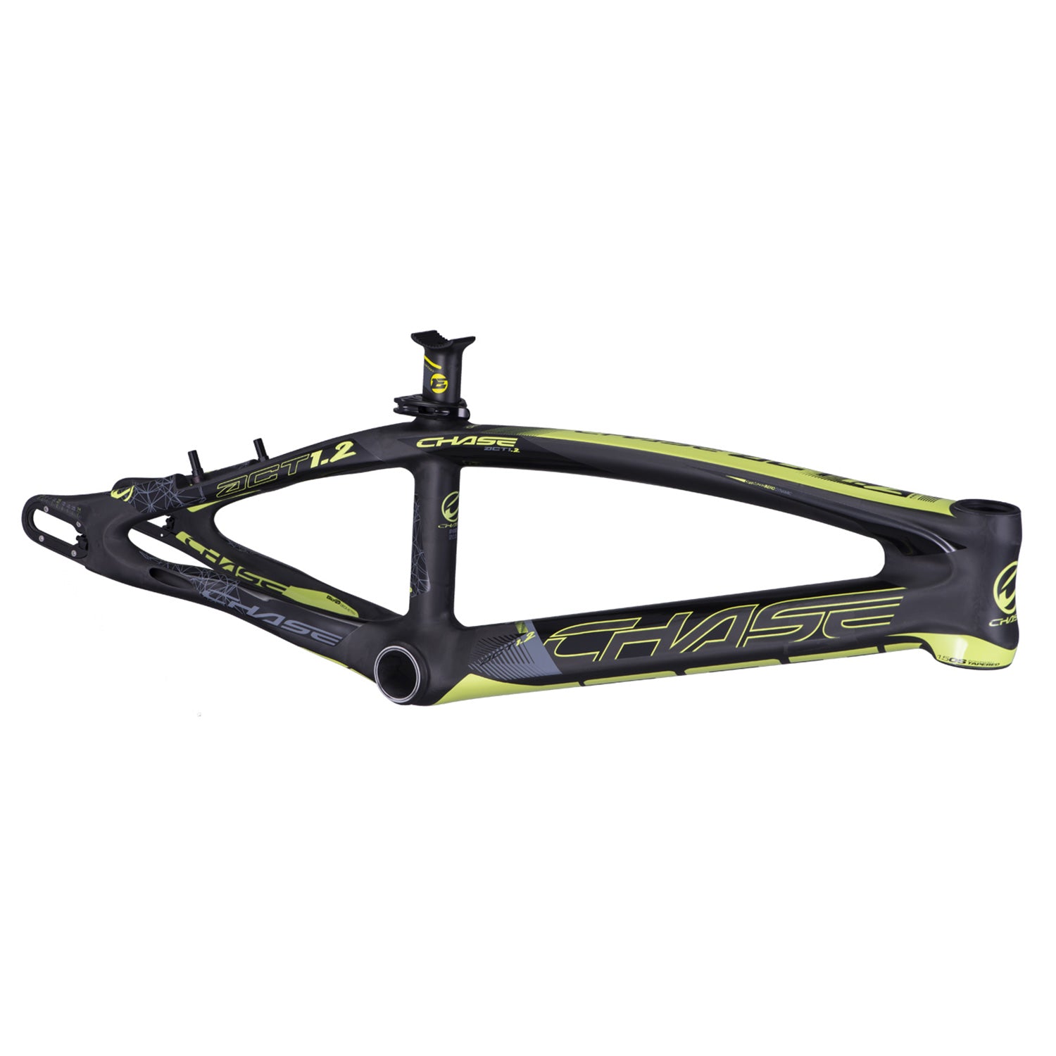 Chase Act 1.2 Carbon BMX Race Frame Black Neon Yellow Pro