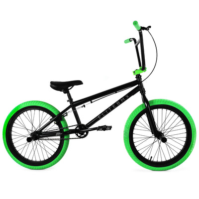 Elite BMX Stealth 20"TT BMX Freestyle Bike-Black/Green