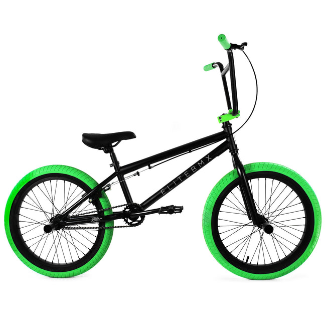 Elite BMX Stealth 20&quot;TT BMX Freestyle Bike-Black/Green - 1