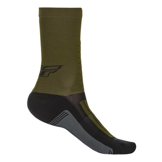 Fly Racing 2022 Factory Rider Socks-Green/Black/Grey - 2