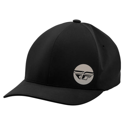 Fly Racing Delta Hat-Black/Light Grey-Adult SM/MD