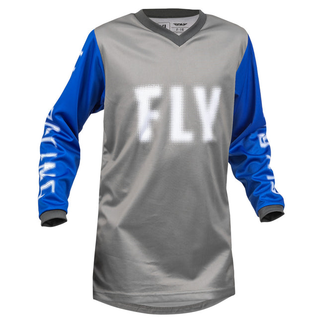 Fly Racing F-16 BMX Race Jersey- Grey/Blue - 1