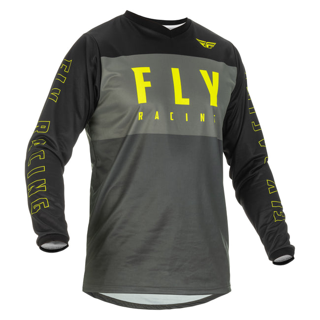Fly Racing 2022 F-16 BMX Race Jersey-Grey/Black/Hi-Vis - 1