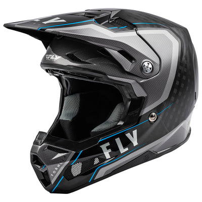 Fly Racing Formula Carbon Axon BMX Race Helmet-Black/Grey/Blue