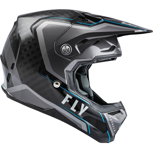 Fly Racing Formula Carbon Axon BMX Race Helmet-Black/Grey/Blue - 2