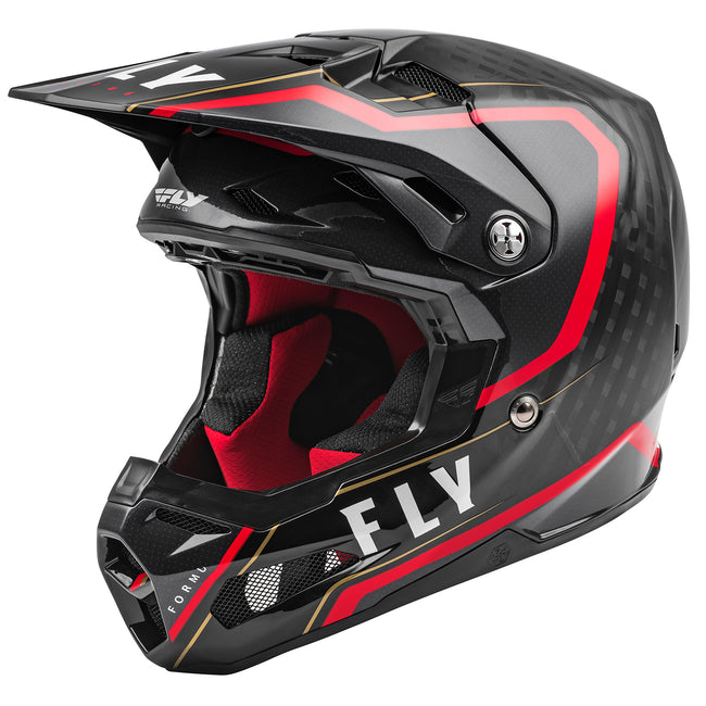 Fly Racing Formula Carbon Axon BMX Race Helmet-Black/Red/Khaki - 1