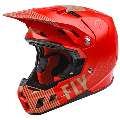 Fly Racing Formula CC Primary BMX Race Helmet-Red/Khaki
