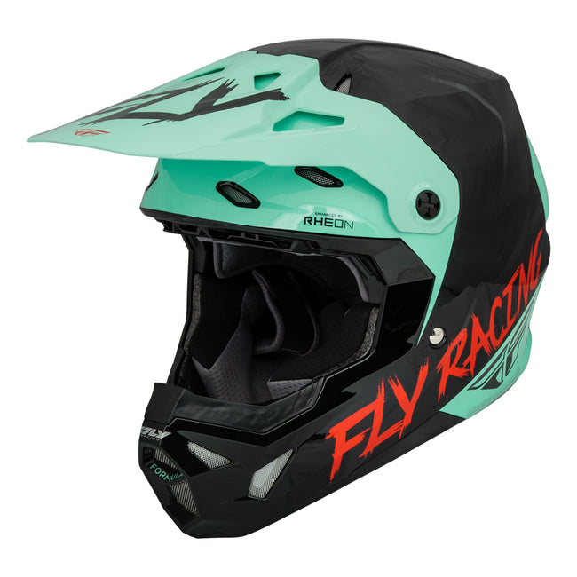 Fly Racing Formula CP S.E. Rave BMX Race Helmet-Black/Mint/Red - 2