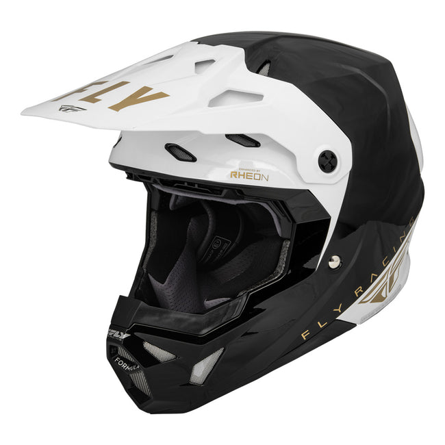 Fly Racing Formula CP Slant BMX Race Helmet-Black/White/Gold - 2