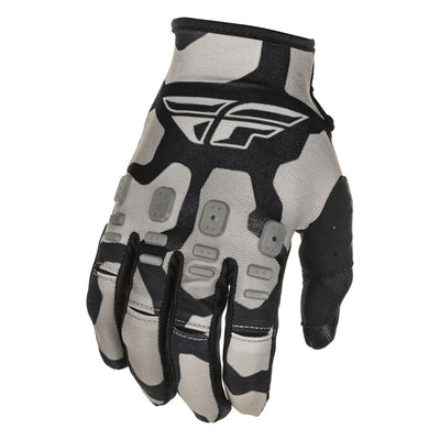 Fly Racing Kinetic K221 BMX Race Gloves-Black/Grey