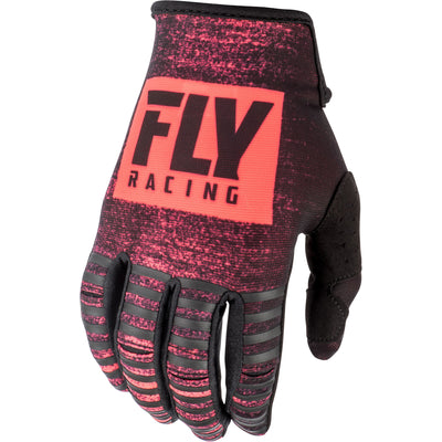 Fly Racing Kinetic Noiz BMX Race Gloves-Neon Red/Black