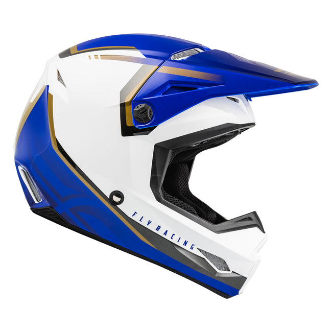 Fly Racing Kinetic Vision BMX Race Helmet-White/Blue - 1