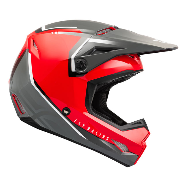 Fly Racing Kinetic Vision BMX Race Helmet-Red/Grey - 1