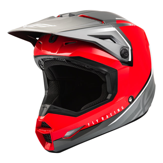 Fly Racing Kinetic Vision BMX Race Helmet-Red/Grey - 2