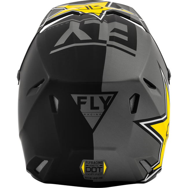 downhill helm rockstar Fly Racing Kinetic Rockstar BMX Race Helmet-Matte Grey/Black/Yellow – J&R Bicycles, Inc