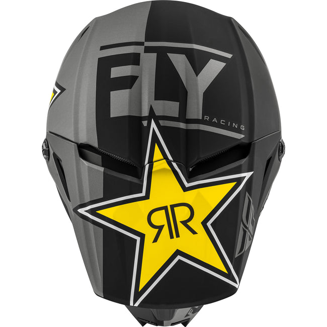 downhill helm rockstar Fly Racing Kinetic Rockstar BMX Race Helmet-Matte Grey/Black/Yellow – J&R Bicycles, Inc