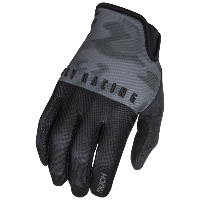 Fly Racing Media BMX Race Gloves-Black/Grey Camo - 1