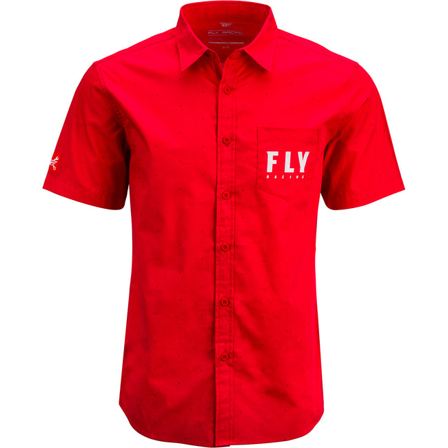 Fly Racing Pit Shirt-Red - 1