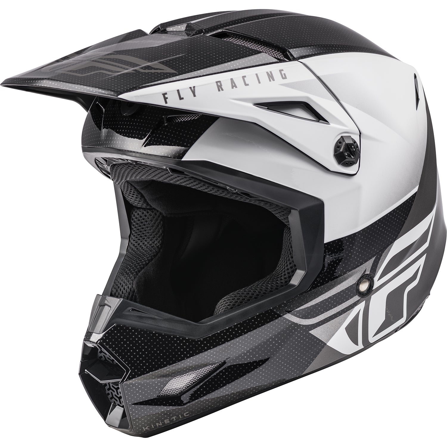 Fly Racing Kinetic Straight Edge BMX Race Helmet-Black/White – J&R