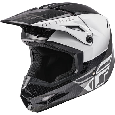 Fly Racing Kinetic Straight Edge BMX Race Helmet-Black/White