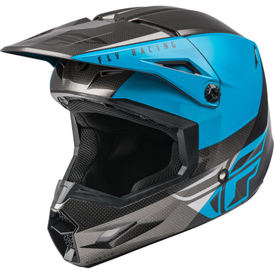 Fly Racing Kinetic Straight Edge BMX Race Helmet-Blue/Grey/Black