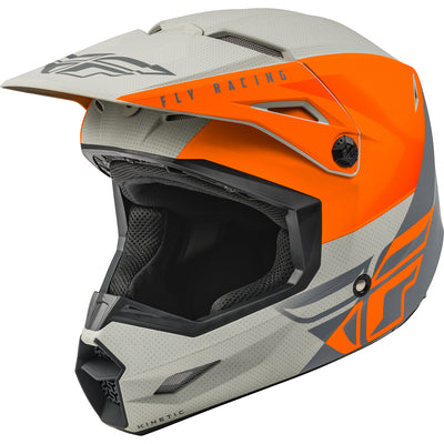 Fly Racing Kinetic Straight Edge BMX Race Helmet-Orange/Grey