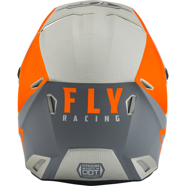 Fly Racing Kinetic Straight Edge BMX Race Helmet-Orange/Grey - 3