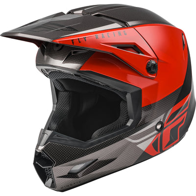 Fly Racing Kinetic Straight Edge BMX Race Helmet-Red/Black/Grey