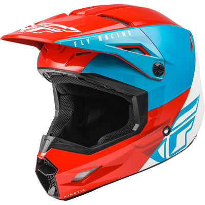 Fly Racing Kinetic Straight Edge BMX Race Helmet-Red/White/Blue