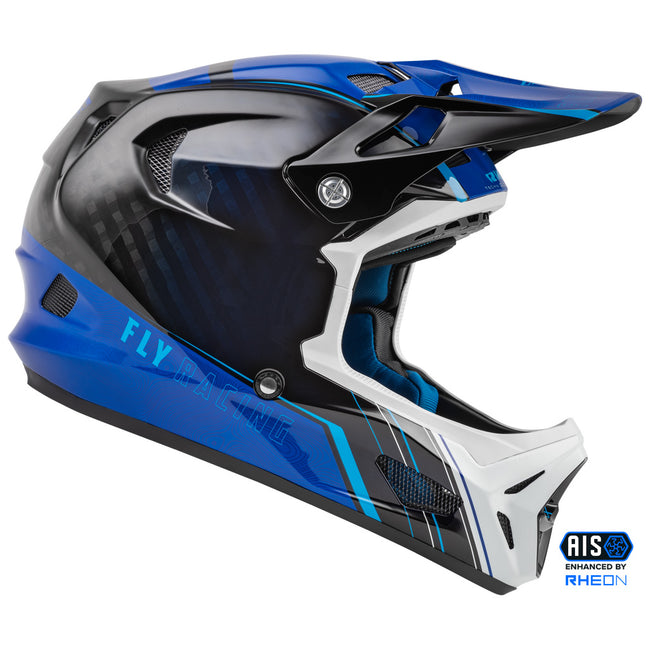 blue carbon motorcycle helmet Fly Racing Werx-R BMX Race Helmet-Blue Carbon